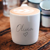 Gepersonaliseerde Girly Espresso Cup met naam en h Espresso Kop