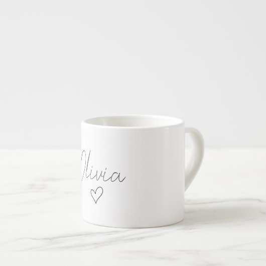 Gepersonaliseerde Girly Espresso Cup met naam en h Kop (Voorkant rechts)