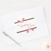 Gepersonaliseerde Girly Floral Canning Kitchen Sti Ronde Sticker (Envelop)