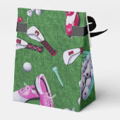 Gepersonaliseerde Girly Golf Pattern Favor Box Bedankdoosjes (Achterkant)