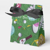 Gepersonaliseerde Girly Golf Pattern Favor Box Bedankdoosjes (Voorkant Zijde)
