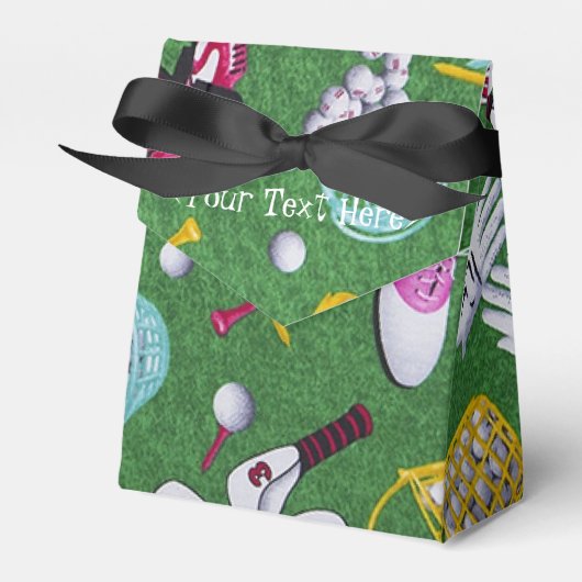Gepersonaliseerde Girly Golf Pattern Favor Box Bedankdoosjes (Voorkant Zijde)