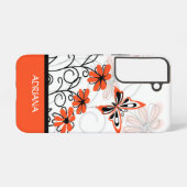 Gepersonaliseerde Girly grillige vlinder bloemen Samsung Galaxy Hoesje (Achterkant horizontaal)