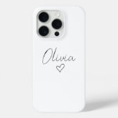 Gepersonaliseerde Girly iPhone Case met naam en ha (Achterkant)
