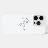 Gepersonaliseerde Girly iPhone Case met naam en ha (Achterkant (horizontaal))