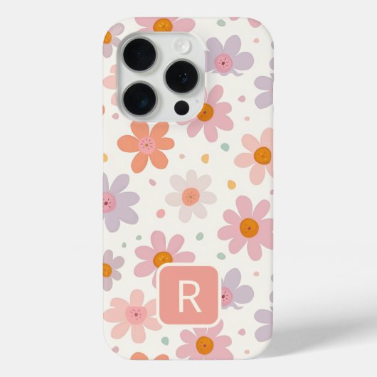 Gepersonaliseerde Girly kleurrijke bloemen patroon Case-Mate iPhone Case (Achterkant)