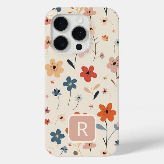 Gepersonaliseerde Girly kleurrijke bloemen patroon Case-Mate iPhone Case (Achterkant)