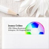 Gepersonaliseerde Girly Kleurrijke Voetbal | FOOTB Etiket (Insitu)