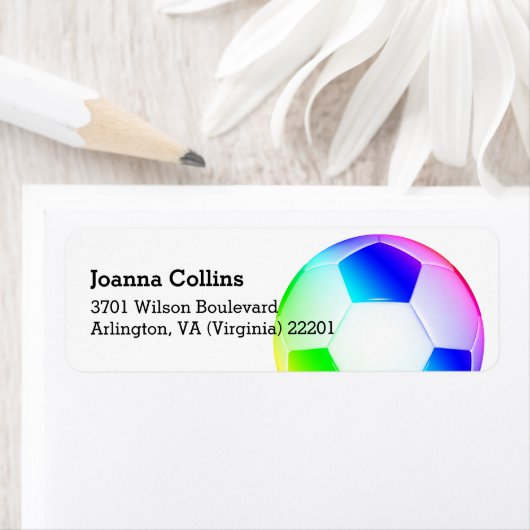 Gepersonaliseerde Girly Kleurrijke Voetbal | FOOTB Etiket (Insitu)