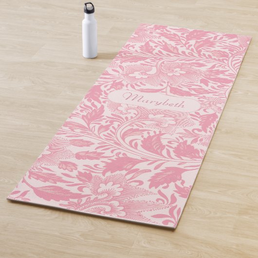 Gepersonaliseerde Girly Pink Flowers Yogamat (In situ)