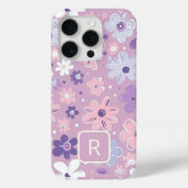 Gepersonaliseerde Girly Purple Flowers Patroon Case-Mate iPhone Case (Achterkant)