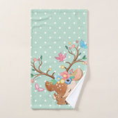 Gepersonaliseerde Girly Rendier Cartoon Polka dot Bad Handdoek (Handdoek)