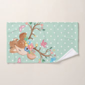 Gepersonaliseerde Girly Rendier Cartoon Polka dot Bad Handdoek (Handdoek)