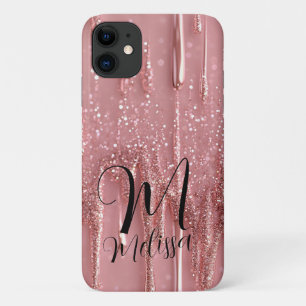 Gepersonaliseerde Girly Roos Gold Glitter Shimmery Case-Mate iPhone Case