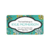 Gepersonaliseerde Girly Spring Bloemen Patroon Boe Etiket (Voorkant)