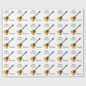 Gepersonaliseerde gitaar Birthday Cadeaupapier (Vlak)