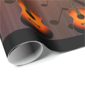 Gepersonaliseerde gitaar & Musical Notes Birthday  Cadeaupapier (Rol Hoek)