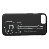 Gepersonaliseerde gitaar op zwart Case-Mate iPhone case (Achterkant (Horizontaal))