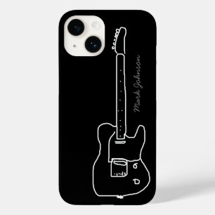 gepersonaliseerde gitaar op zwart Case-Mate iPhone case
