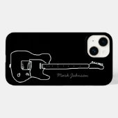 gepersonaliseerde gitaar op zwart Case-Mate iPhone case (Achterkant (horizontaal))
