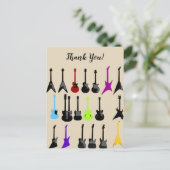 Gepersonaliseerde Gitaar Print Dank u Briefkaart (Staand voorkant)