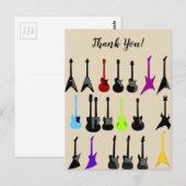 Gepersonaliseerde Gitaar Print Dank u Briefkaart (Voorkant / Achterkant)