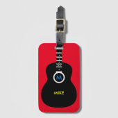 Gepersonaliseerde gitaarmuziek bagagelabel (Voorkant (verticaal))