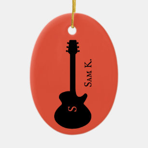 Gepersonaliseerde gitaarmuziek keramisch ornament