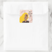 Gepersonaliseerde Glam Meisjes Roos Gold Wavy Line Vierkante Sticker (Tas)