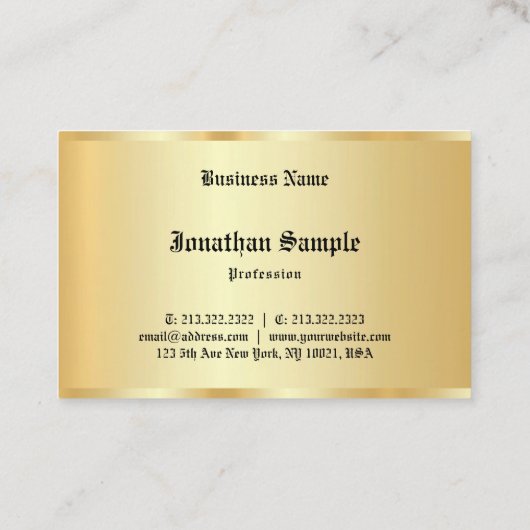 Gepersonaliseerde Glamour Sjabloon Oude Tekst Faux Visitekaartje (Achterkant)