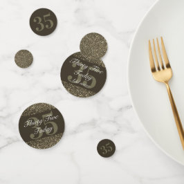 Gepersonaliseerde glamoureuze tafel confetti 35e