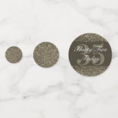 Gepersonaliseerde glamoureuze tafel confetti 35e (Achterkanten)