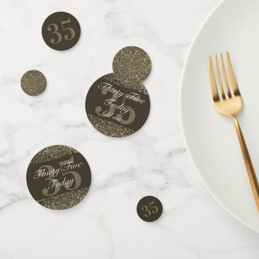 Gepersonaliseerde glamoureuze tafel confetti 35e (Groep)