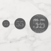 Gepersonaliseerde glamoureuze tafel confetti 55e (Voorkanten)