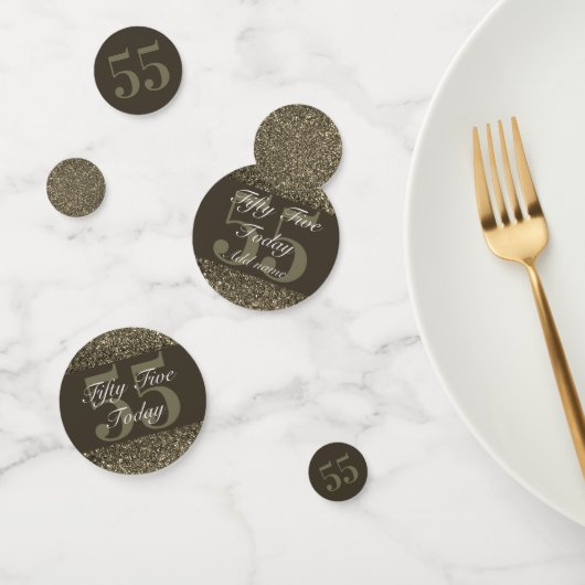 Gepersonaliseerde glamoureuze tafel confetti 55e (Groep)