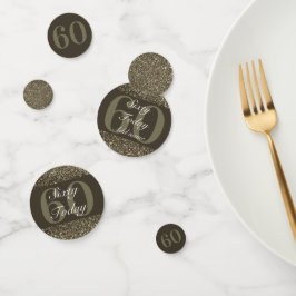 Gepersonaliseerde glamoureuze tafel confetti 60e