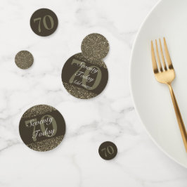 Gepersonaliseerde glamoureuze tafel confetti 70e