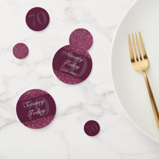 Gepersonaliseerde glamoureuze tafel confetti 70e (Groep)