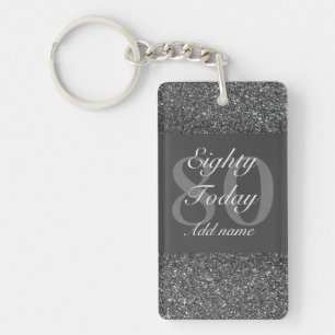 Gepersonaliseerde glamoureuze verjaardag sleutelha sleutelhanger