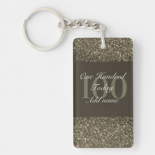 Gepersonaliseerde glamoureuze verjaardag sleutelha sleutelhanger (Voorkant)