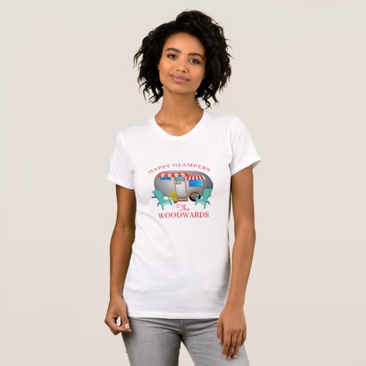 Gepersonaliseerde glamping t-shirt (Voorkant volledig)