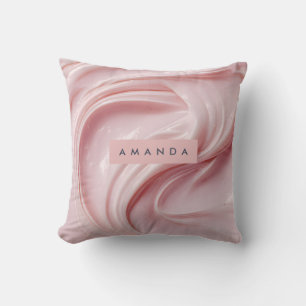 Gepersonaliseerde Glanzende Blush Cream Swirl Mode Kussen