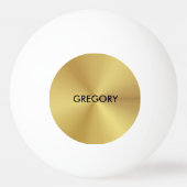 Gepersonaliseerde, glanzende metallic gouden textu pingpongbal (Voorkant)