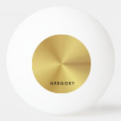 Gepersonaliseerde, glanzende metallic gouden textu pingpongbal (Achterkant)