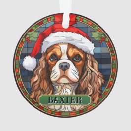 Gepersonaliseerde Glas in lood Cavalier King Charl Ornament