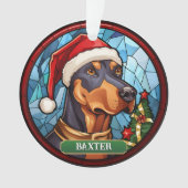 Gepersonaliseerde Glas in lood Doberman Ornament (voorkant)