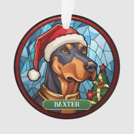 Gepersonaliseerde Glas in lood Doberman Ornament