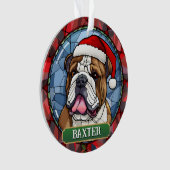 Gepersonaliseerde Glas in lood Franse Bulldog Xmas Ornament (voorkant)