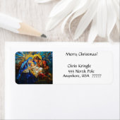 Gepersonaliseerde Glas in lood kerststal Etiket (Insitu)