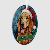 Gepersonaliseerde Glas in lood Labrador Retriever Ornament (voorkant)